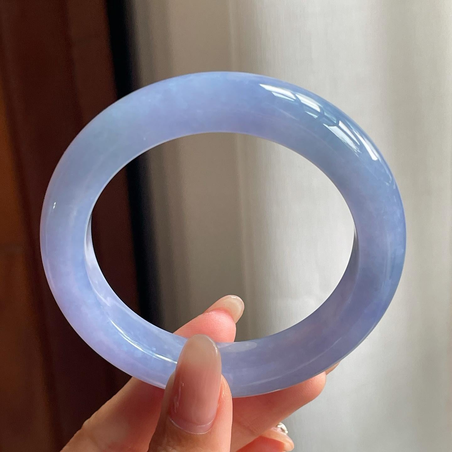 糯冰种满紫翡翠平安镯（54mm）（yc190542）