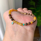 18K金镶糯冰种黄翡算盘珠手链（yc207252）