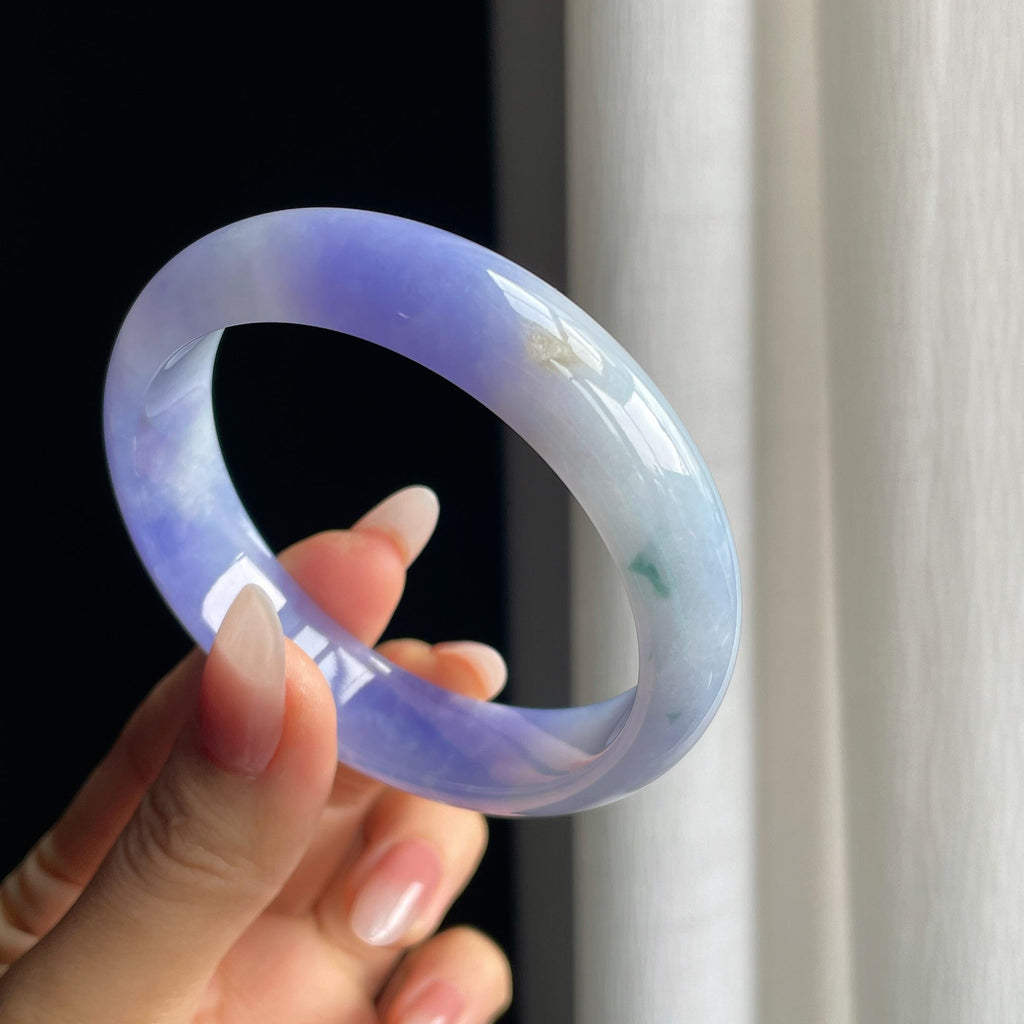 糯冰紫罗兰飘花翡翠平安镯（57.5mm）（yc294865）
