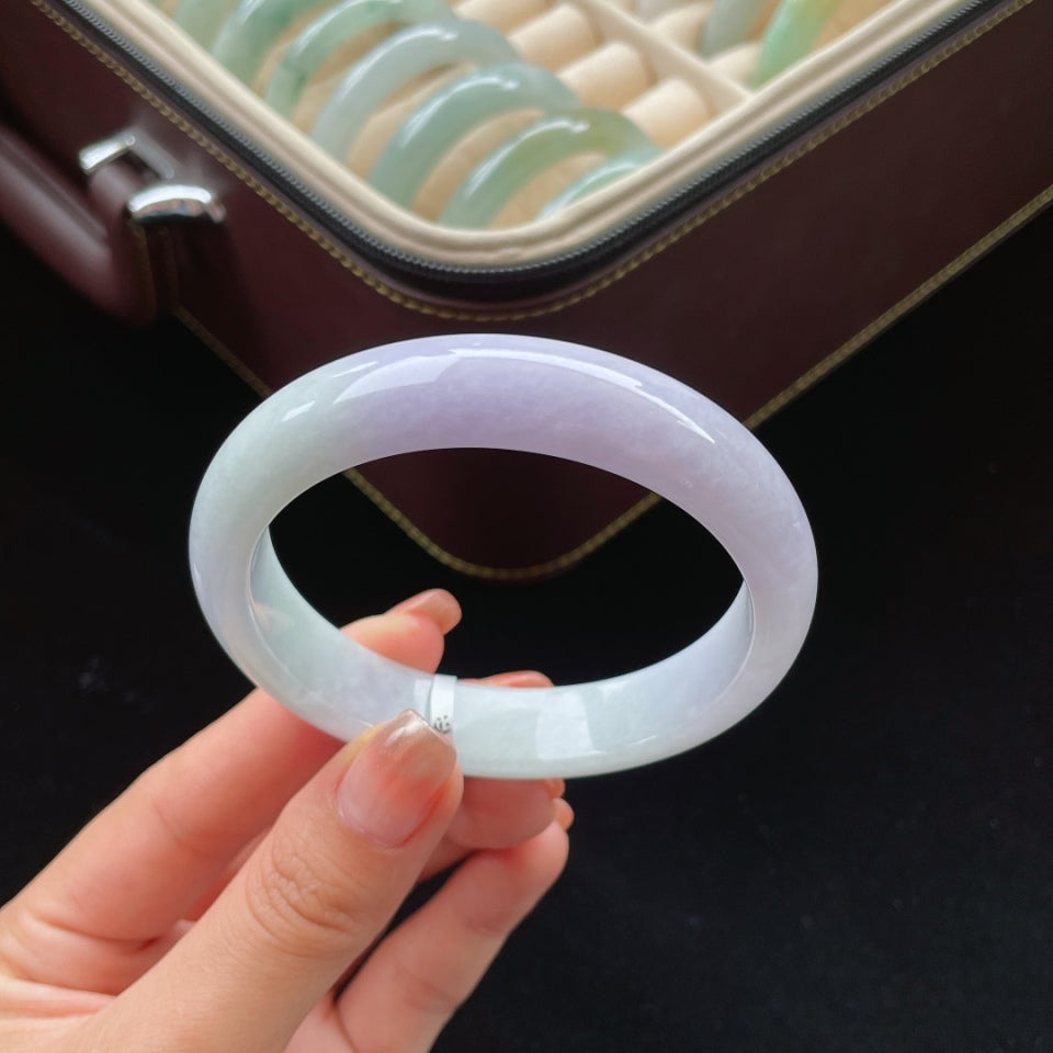 细糯种紫罗兰正圈翡翠手镯（59mm）（yc017378）