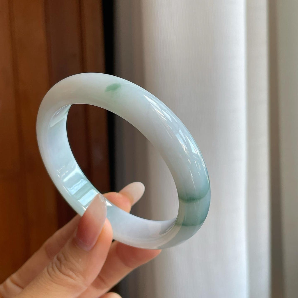 糯冰飘花翡翠平安镯（60mm）（yc267498）