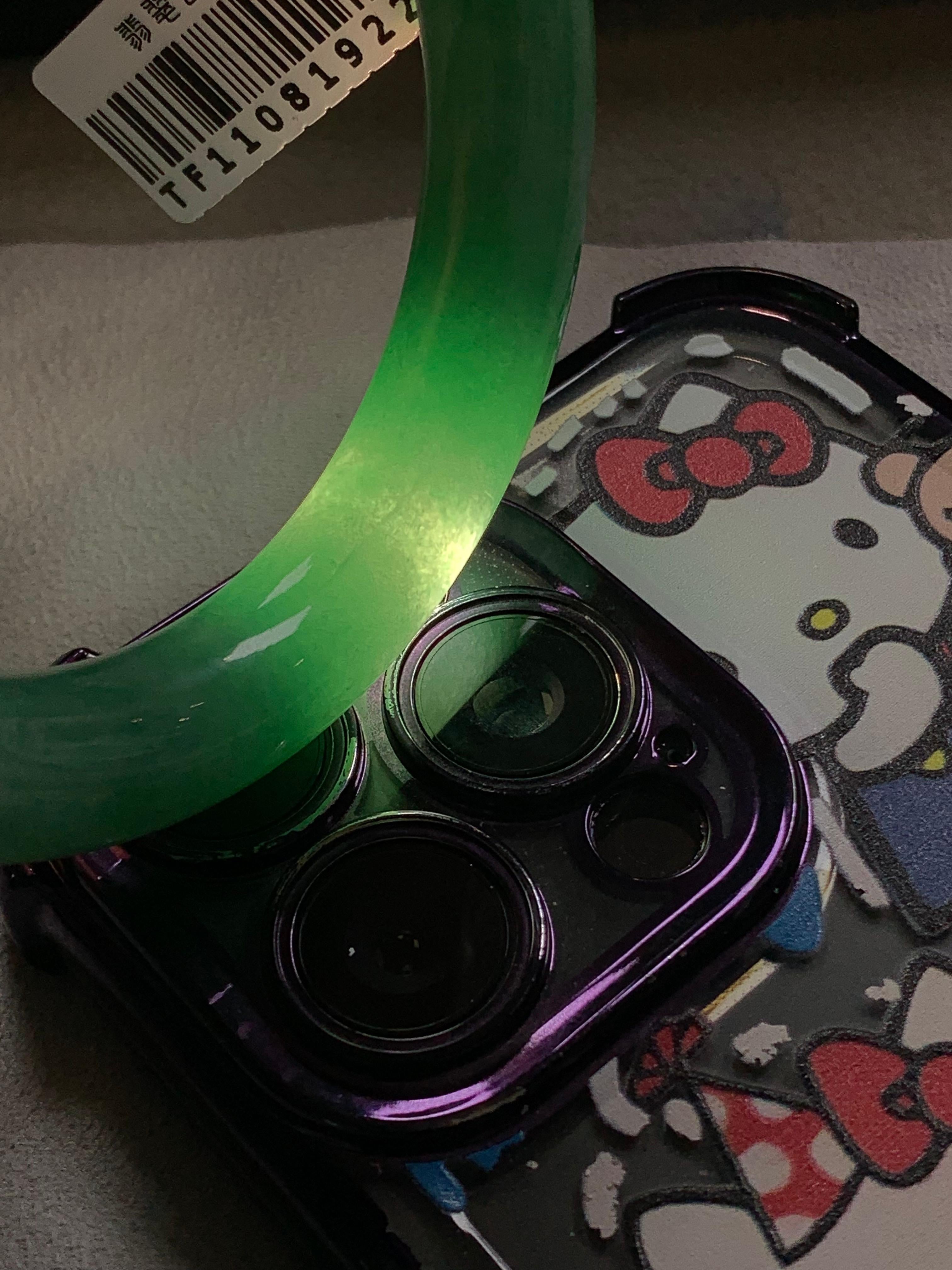 细糯种翠绿圆条手镯（58.2mm）（yc264521）