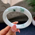 大圈口       细糯种飘花正圈平安镯59.6圈         天然缅甸A货翡翠（yc444711）