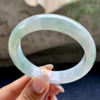 细糯种飘花正圈平安镯56圈        天然缅甸A货翡翠（yc405524）