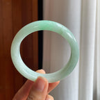糯冰果绿翡翠平安镯（58mm）（yc373952）