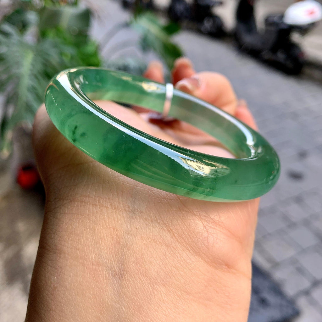 冰种晴底飘花圆条手镯（54.3mm）（yc292673）