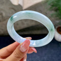细糯种飘花正圈平安镯57.1圈        天然缅甸A货翡翠（yc444674）