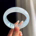 冰玻种宽版翡翠平安镯（59.8mm）（yc303074）