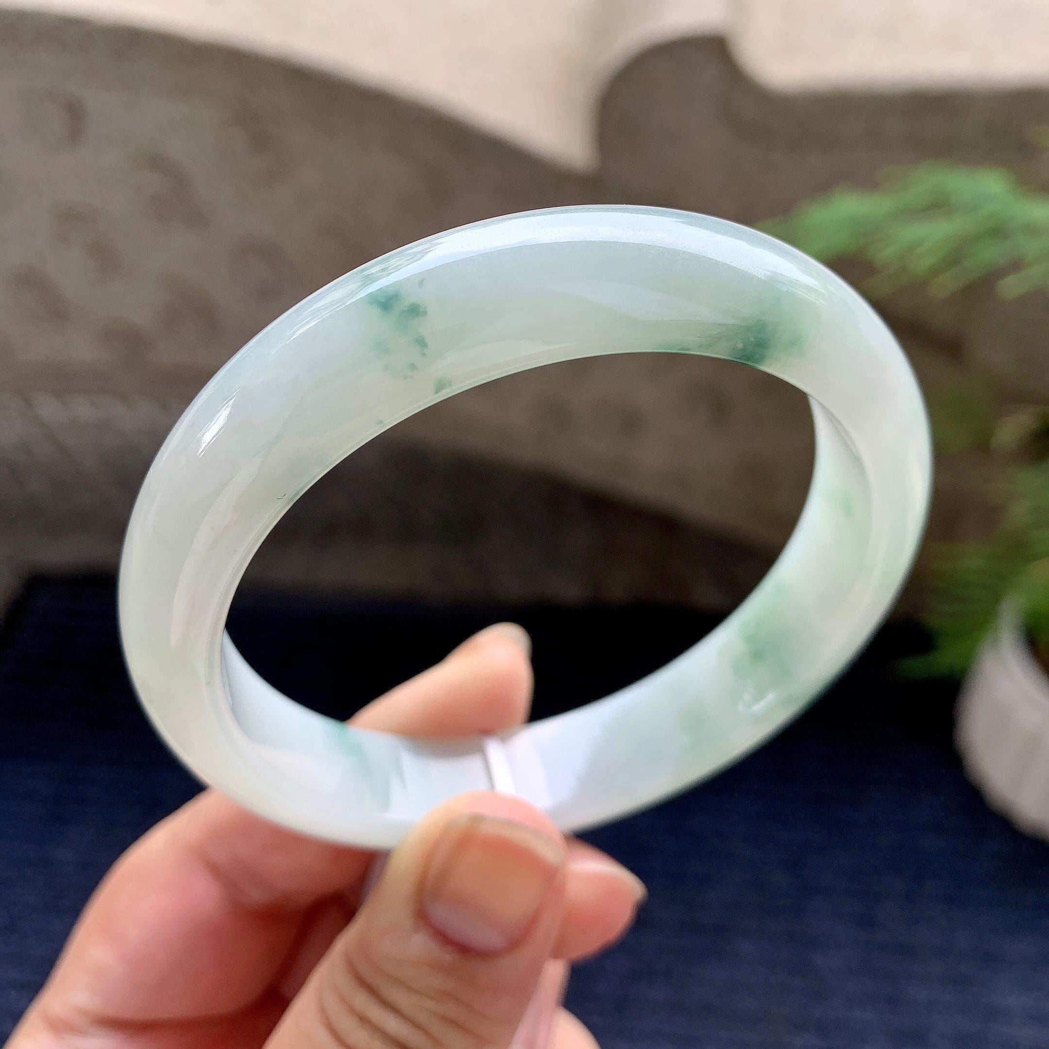 细糯种飘花平安镯（60mm）（yc194563）