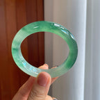 冰种湖水绿翡翠平安镯（54.5mm）（yc276510）