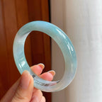 冰种蓝晴翡翠平安镯（54.6mm)（yc373450）