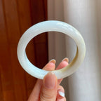 糯冰黄翡翡翠平安镯（55.2mm)（yc370426）