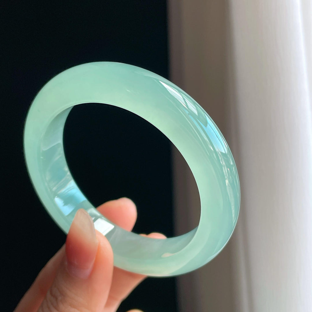 冰种晴底翡翠平安镯（53.5mm）（yc333042）