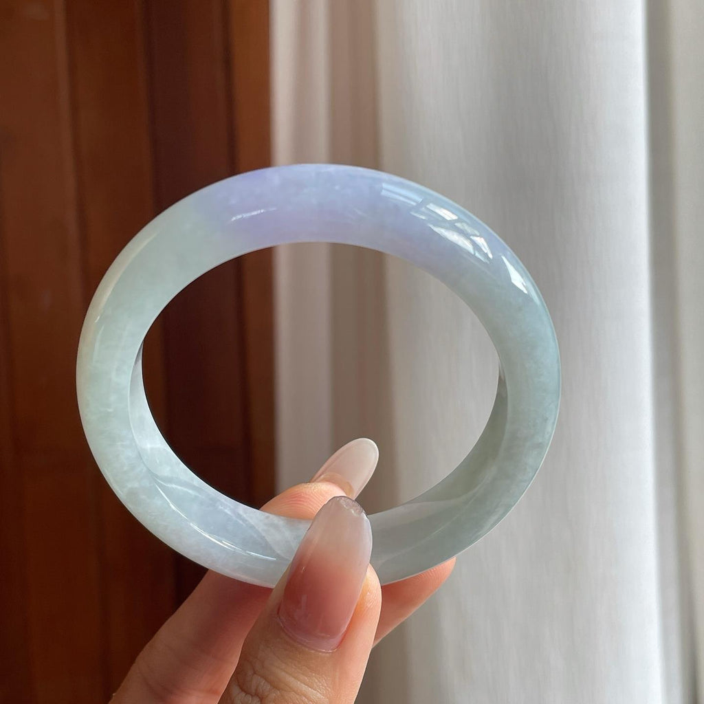 糯冰晴底紫罗兰翡翠平安镯（55.5mm）（yc266550）