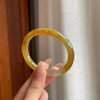 冰种黄翡翡翠贵妃镯（53mm)（yc417034）