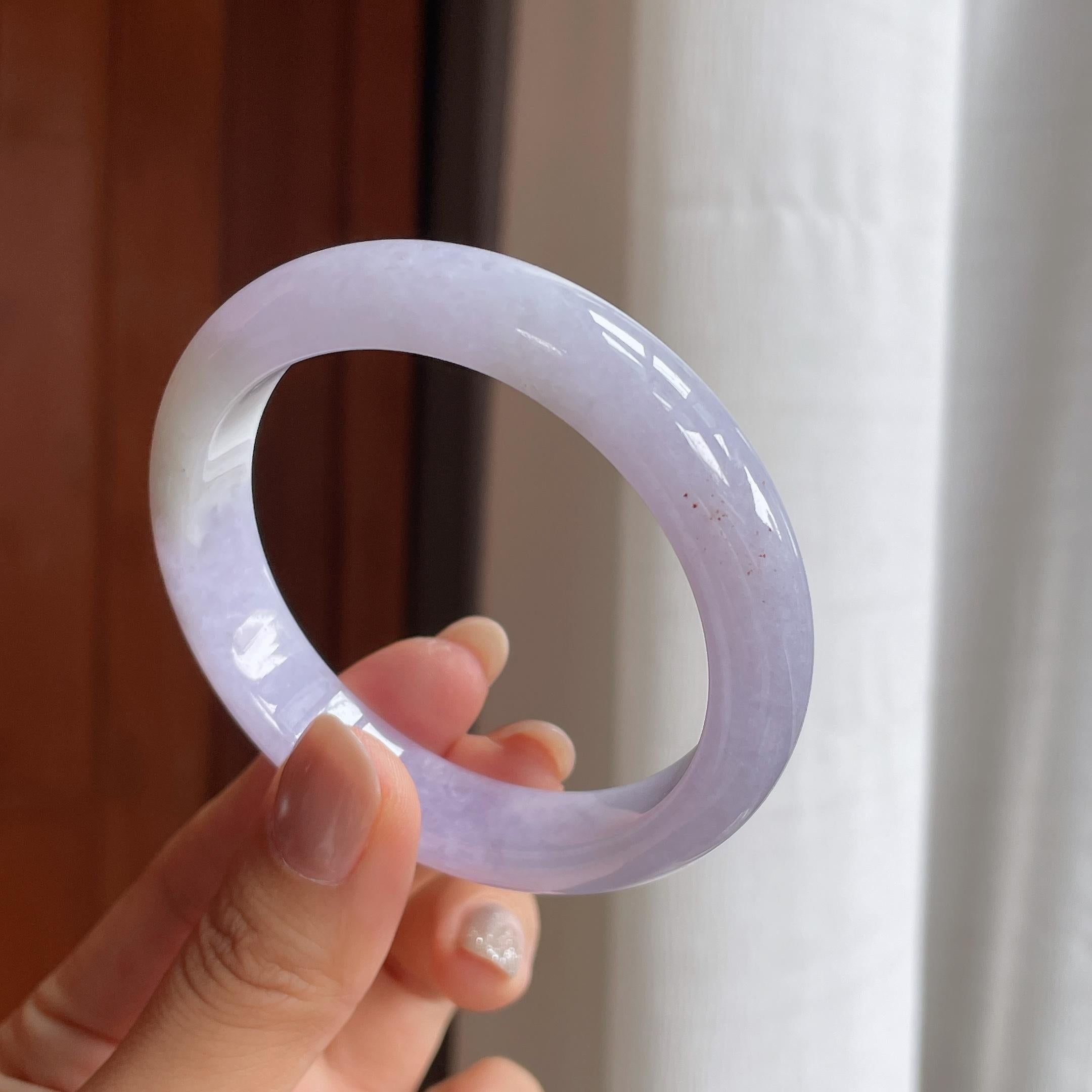 糯冰紫罗兰翡翠平安镯（55.7mm）（yc404787）