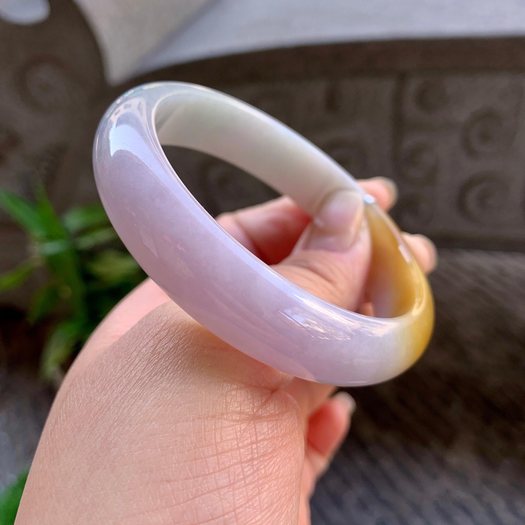 细糯种黄翡平安镯（57.7mm）（yc307302）