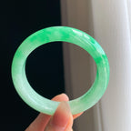 糯冰种带色翡翠平安镯（55mm）（yc329526）