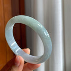 糯冰淡底色翡翠平安镯（59mm）（yc215245）