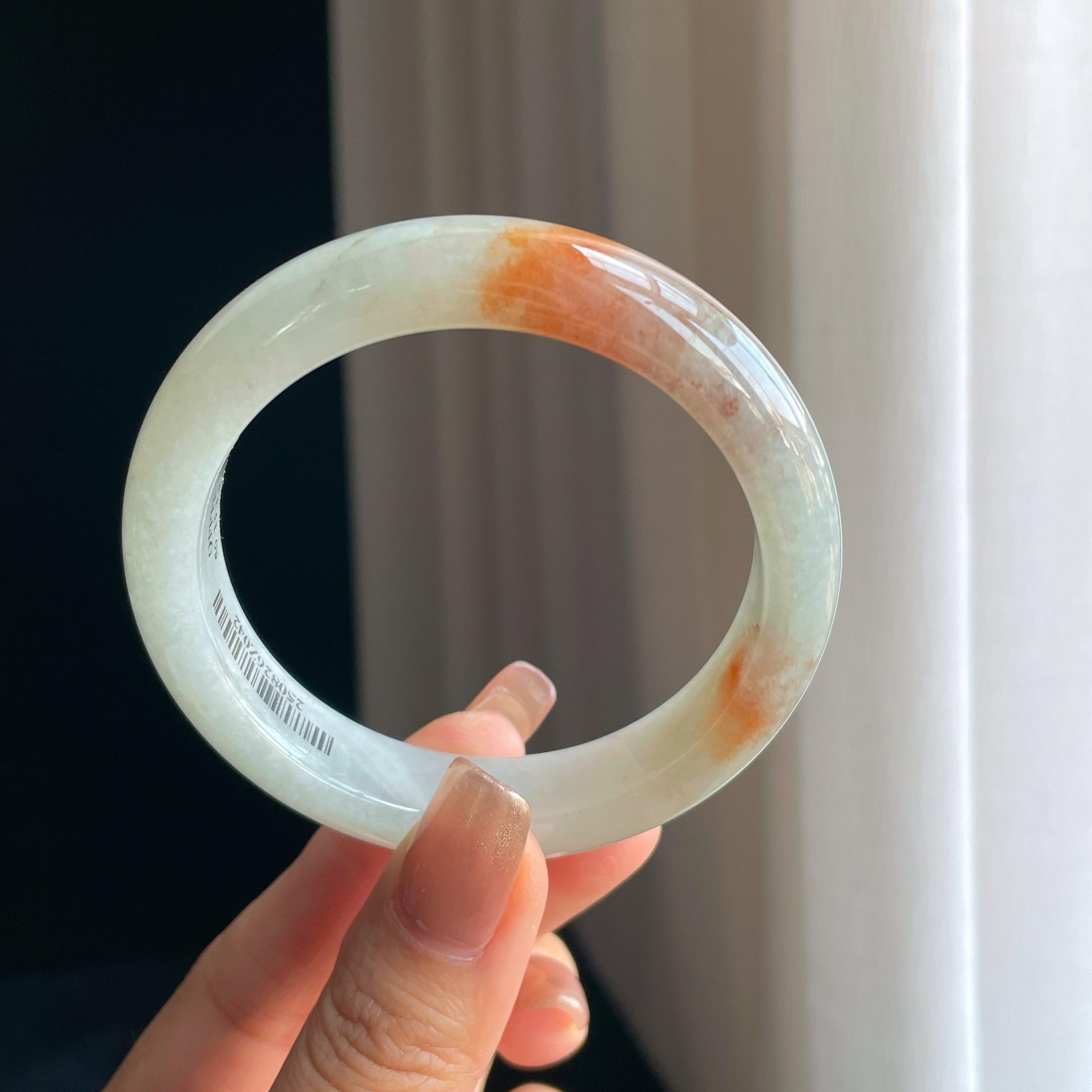 糯冰红翡翡翠平安镯（56mm）（yc373435）