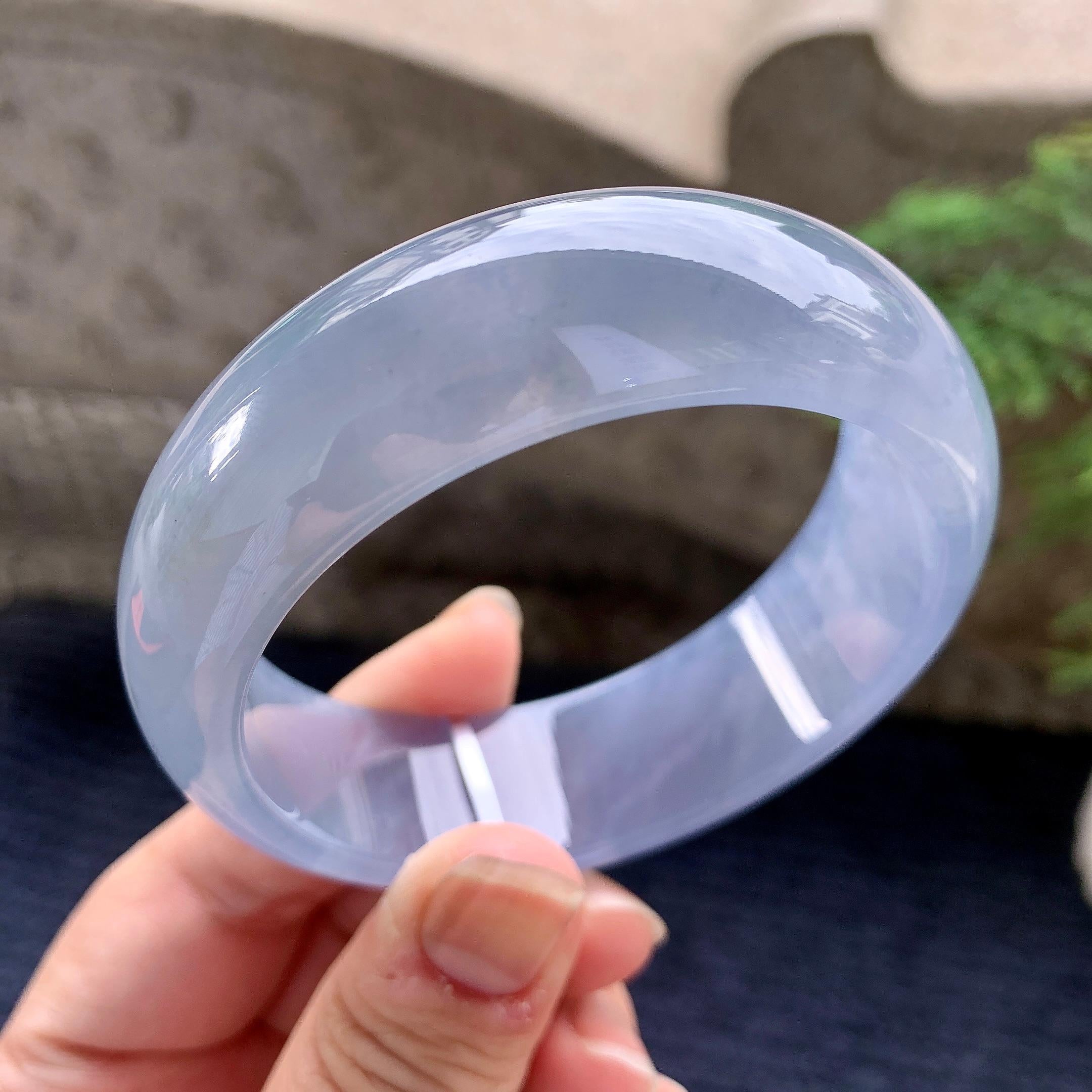 冰种紫罗兰宽版轮胎手镯（58.6mm）（yc252993）