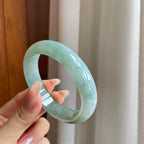 糯冰蓝底翡翠平安镯（56.3mm)（yc282498）