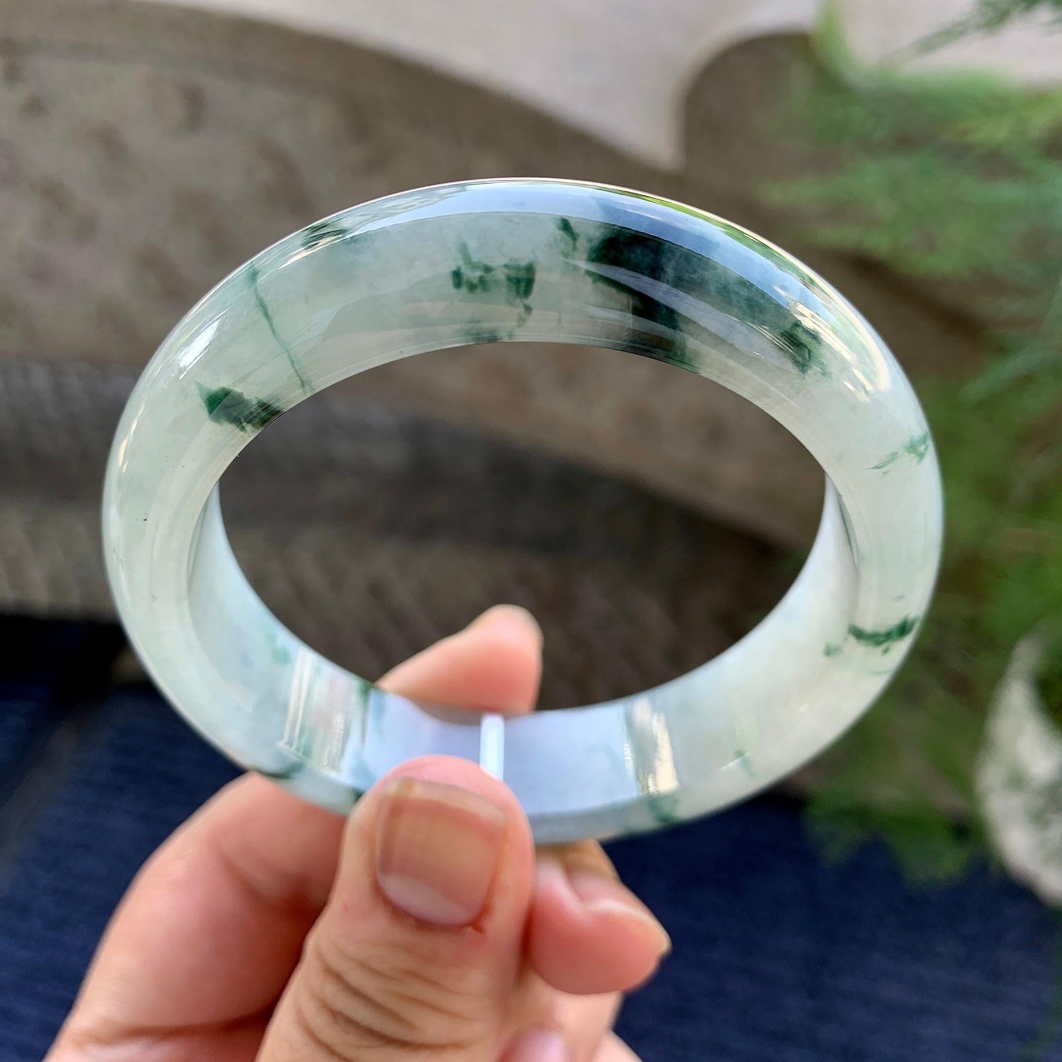 糯种飘花宽版轮胎手镯（56mm）（yc249400）