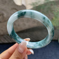 大圈口     细糯种飘花正圈平安镯58.2圈     天然缅甸A货翡翠（yc421237）
