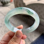 糯冰种飘花平安镯（56mm）（yc228513）