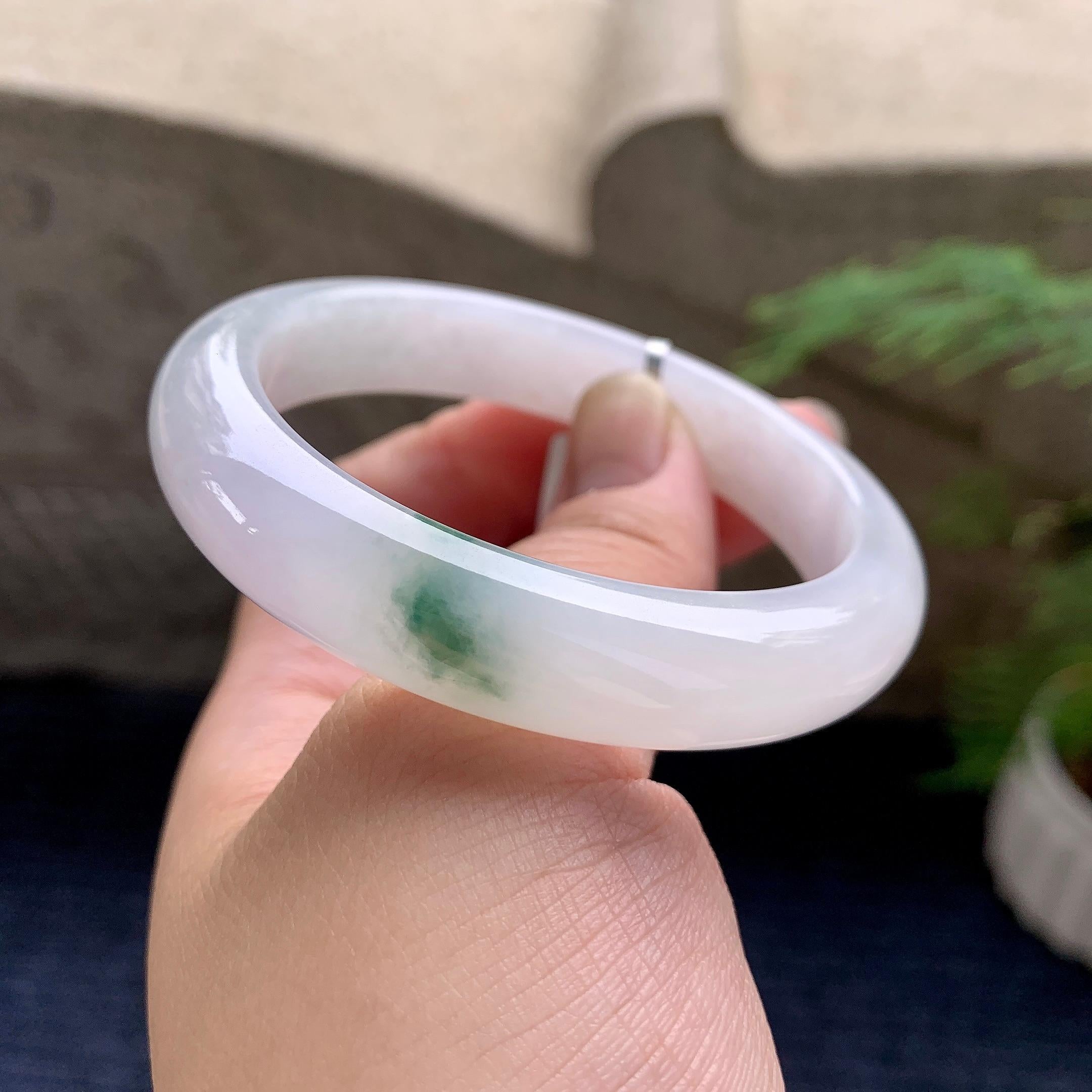 细糯种飘花平安镯（55mm）（yc194568）