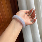 细糯冰紫罗兰翡翠平安镯（56.8mm）（yc185597）