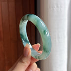 细糯种飘花正圈平安镯 57圈 天然缅甸A货翡翠（yc458101）