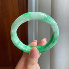 糯冰飘花翡翠平安镯（57.3mm）（yc323830）