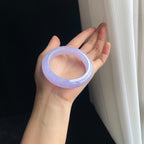 糯冰种紫罗兰翡翠平安镯（54.6mm)（yc349447）