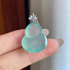 18k金扣冰种蓝晴底翡翠葫芦（yc241866）