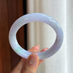 糯冰淡春底翡翠平安镯（53mm)（yc422979）