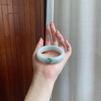 糯冰飘花翡翠平安镯（51mm)（yc329632）