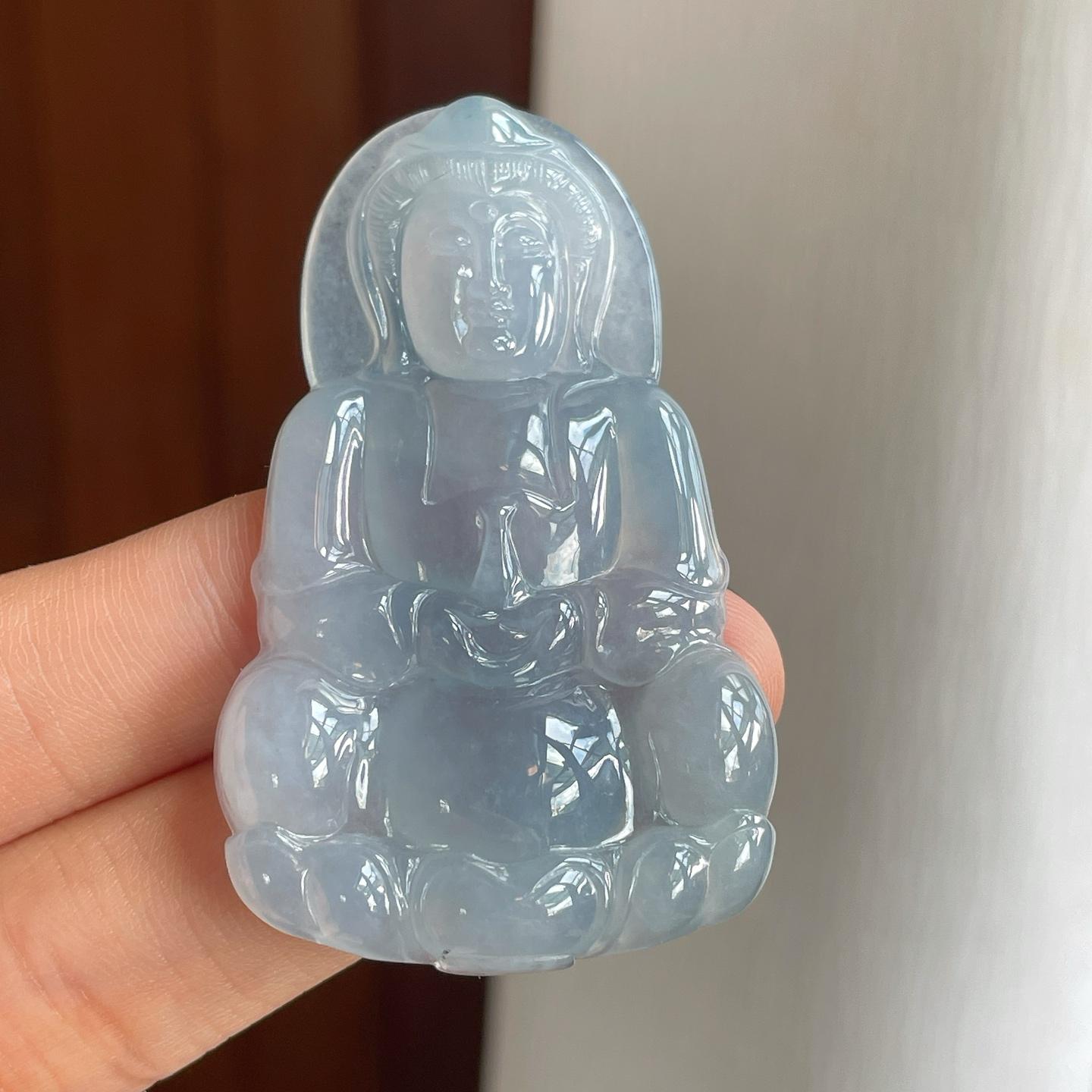 冰种紫底翡翠观音（yc276762）