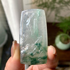糯冰种飘花山水牌挂件（yc284445）