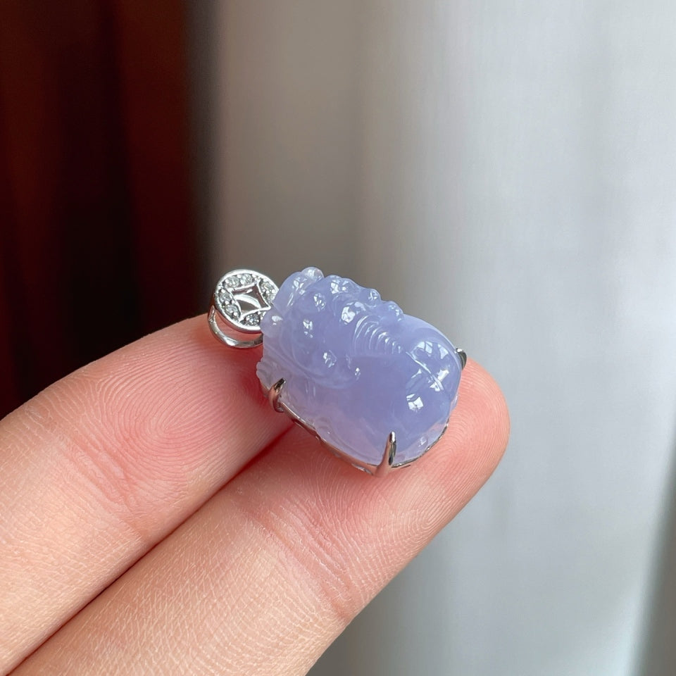 18k金钻镶冰种紫罗兰翡翠貔貅（yc175314）