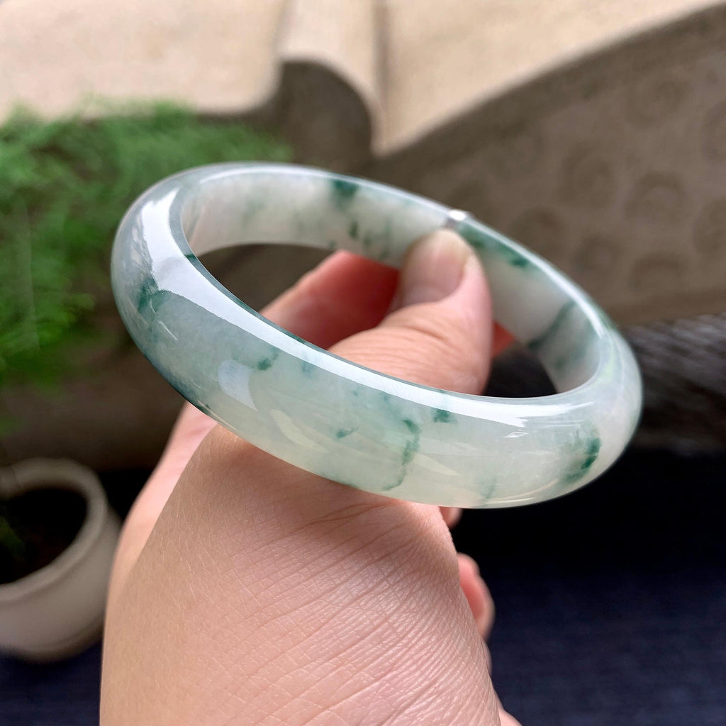 细糯种飘花平安镯（58.2mm）（yc198253）