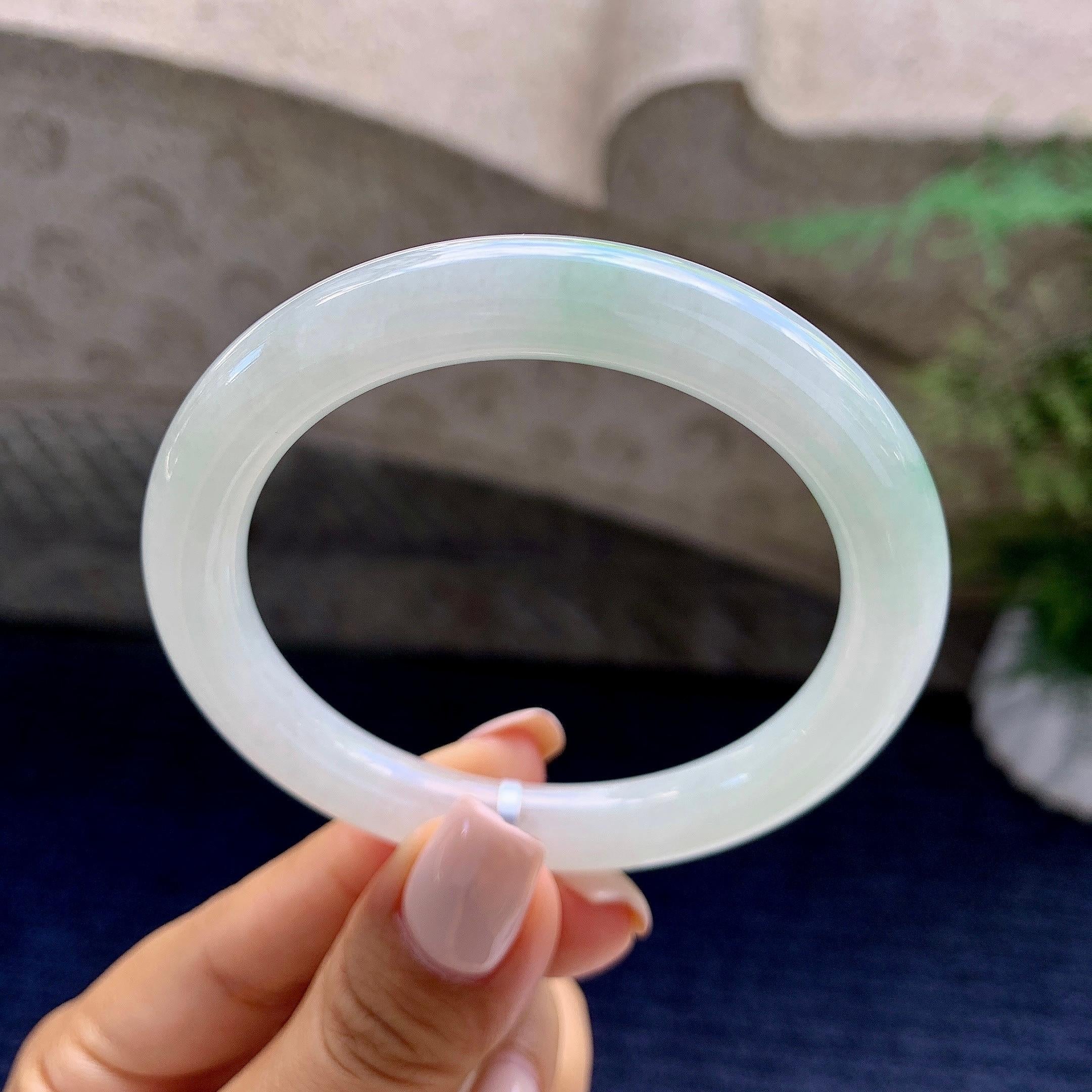 细糯种飘花圆条手镯（54mm）（yc223955）