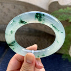 糯冰种飘花圆条手镯（58.3mm）（yc249470）