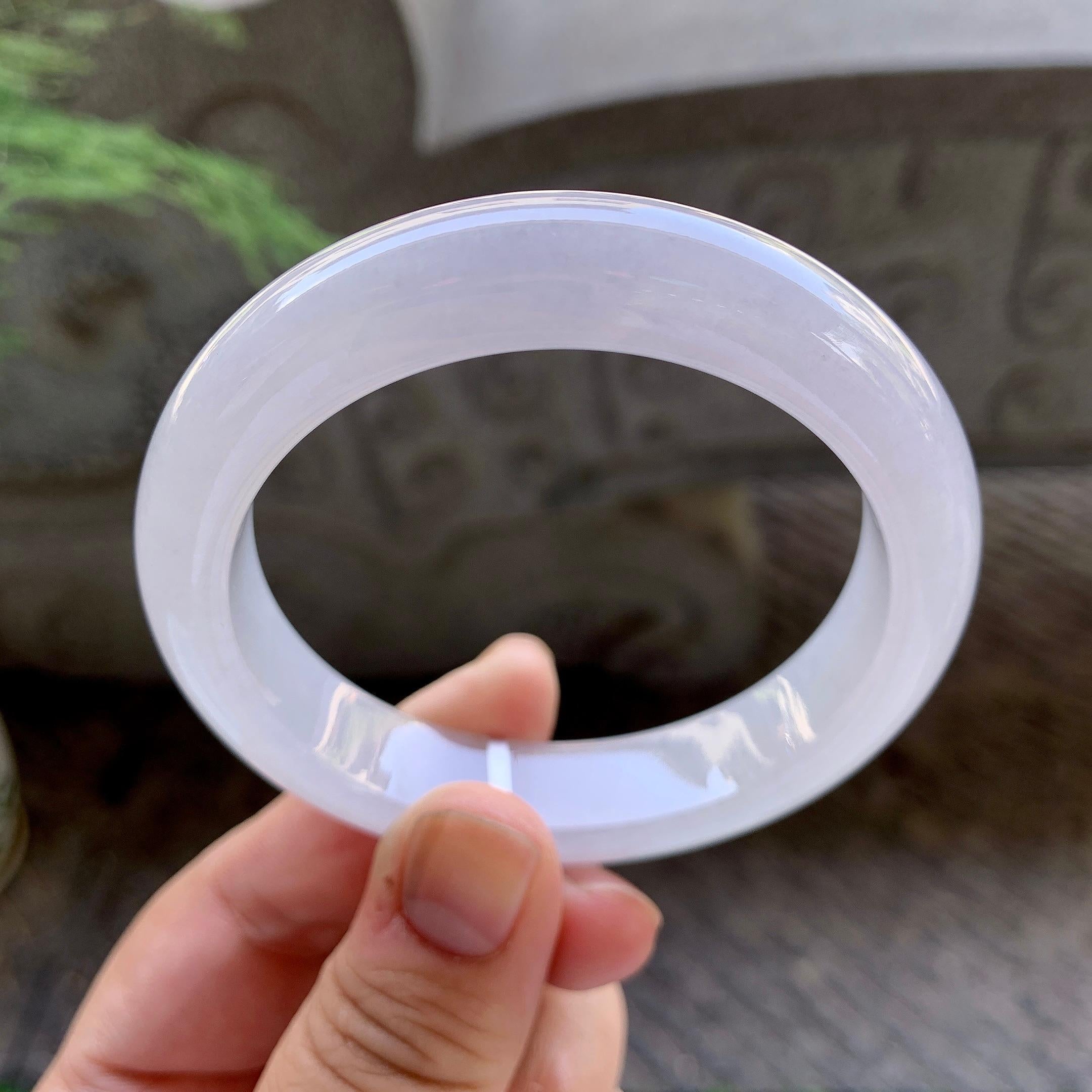细糯种淡紫罗兰平安镯（55.2mm）（yc199556）