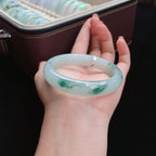 糯冰飘花正圈 翡翠手镯（56mm）（yc017392）