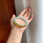 糯冰黄翡翡翠手镯（53.5mm）（yc254046）