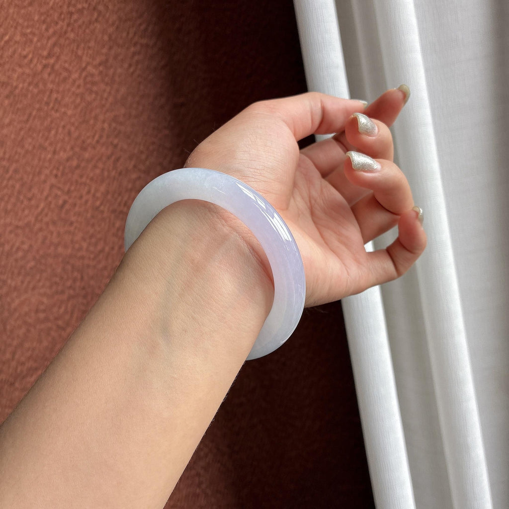 冰种淡春底圆条手镯 57圈（yc772883）