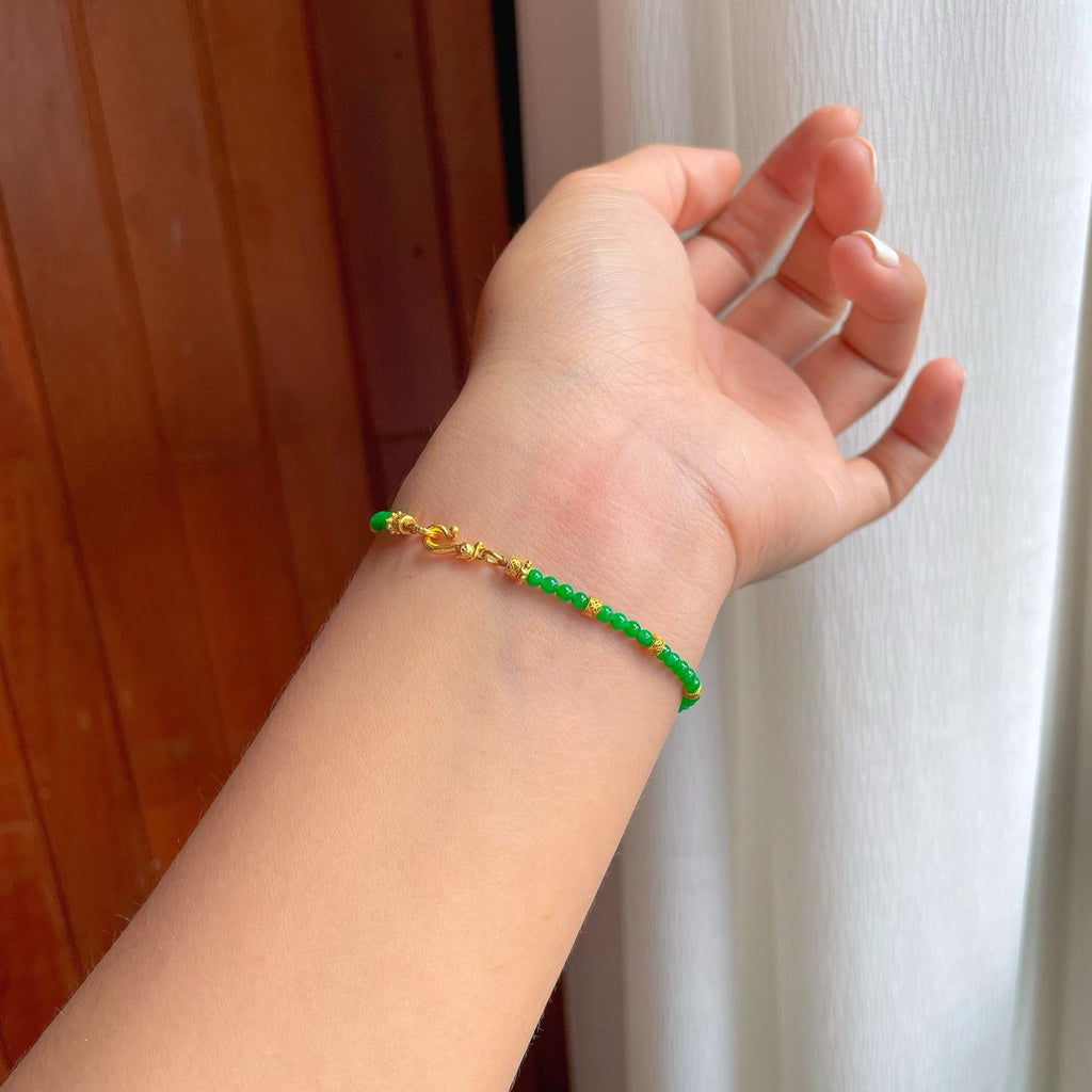 足金翡翠小米珠翡翠手链（yc248538）