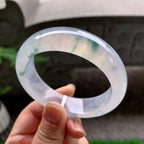 冰种飘花宽版轮胎手镯（58mm）（yc253072）