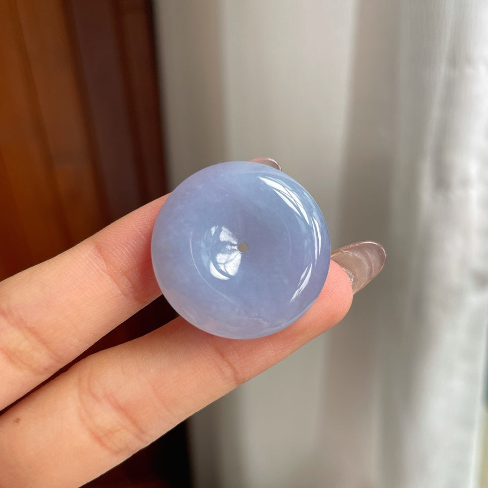 糯冰种紫罗兰翡翠平安扣（yc174526）